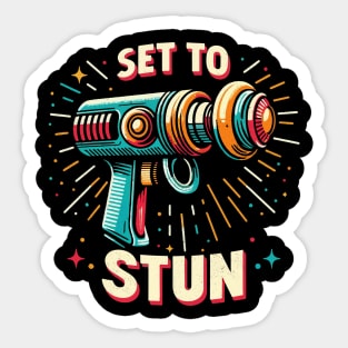 Set to Stun - Retro Vintage Sci Fi Ray Gun Sticker